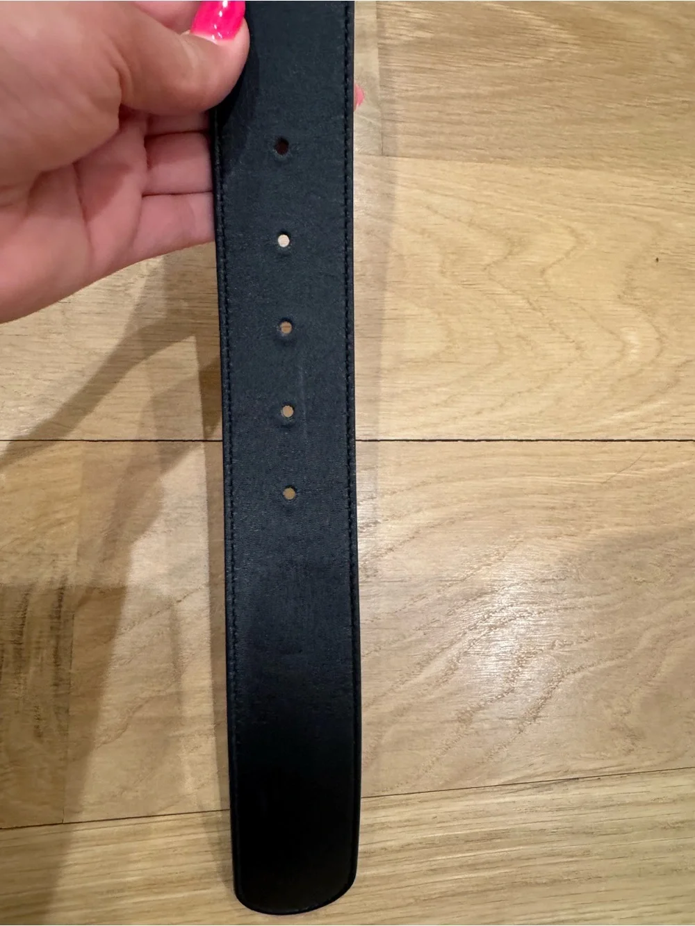 Gucci Black Leather Marmont Belt with Antique Gold Double GG Buckle